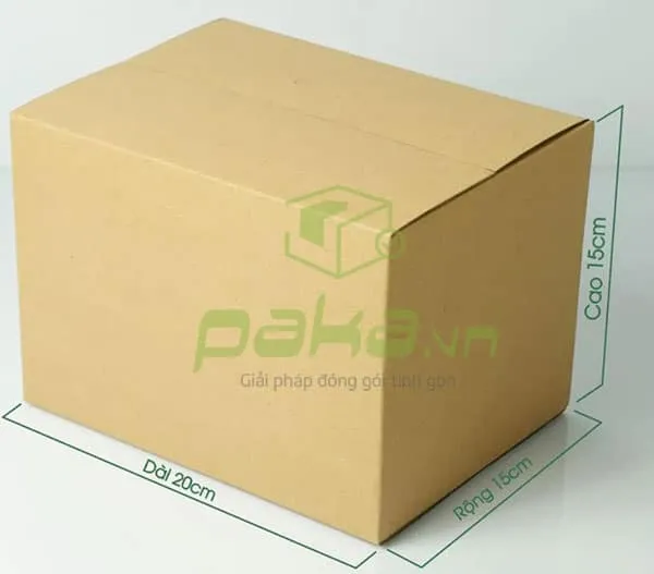 Sản phẩm thung carton 20x15x15 paka — Công Ty TNHH Bao Bì PaKa — MST 0315059705