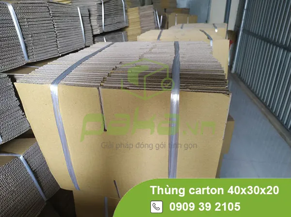 Sản phẩm thung carton 40x30x20 paka — Công Ty TNHH Bao Bì PaKa — MST 0315059705