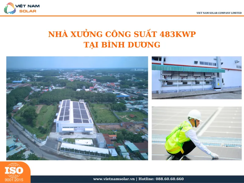 Sản phẩm nha xuong 483kwp tai binh duong — Điện Năng Lượng Mặt Trời Việt Nam Solar - Công Ty TNHH Việt Nam Solar — MST 0315209693