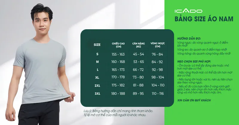 Sản phẩm BANG SIZE NAM v2 2025 — Đồ Tập Thể Thao - Công Ty TNHH Fitness & Yoga Việt Nam — MST 0315236344