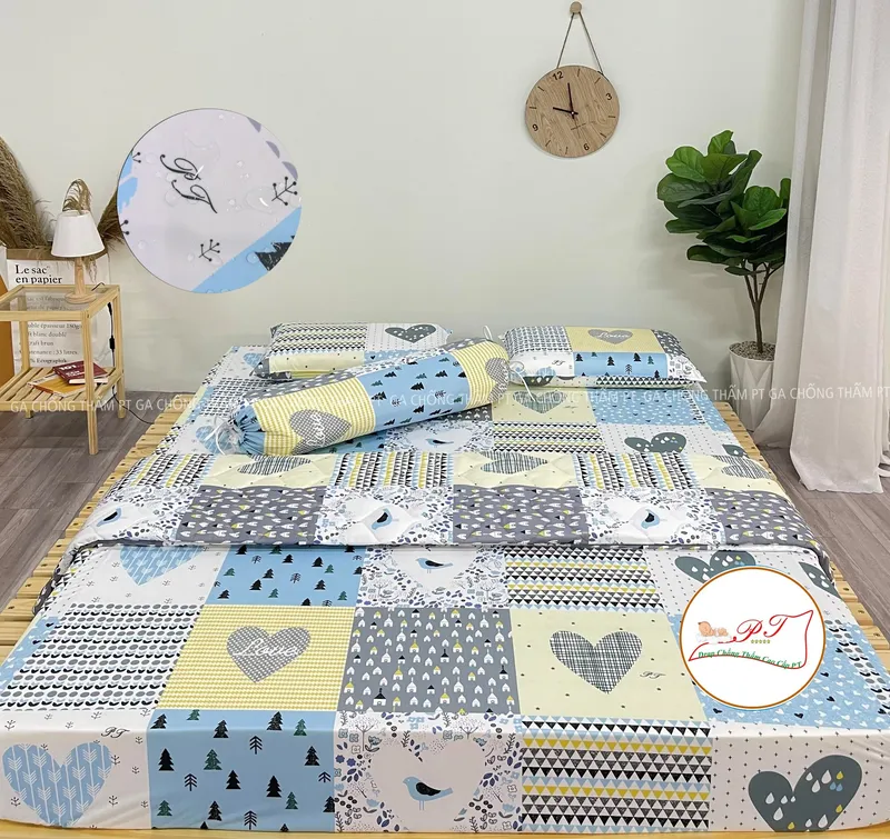 Sản phẩm Love xanh 5 — Công Ty TNHH PT Bedding Việt Nam (Ga Chống Thấm PT) — MST 0315242475