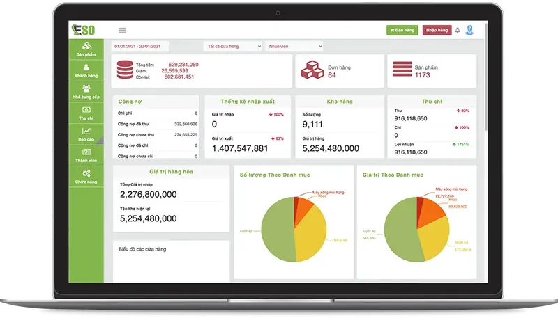 Sản phẩm dashboard1newnew — Công ty TNHH Công Nghệ ESO — MST 0315267906