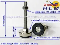 Sản phẩm chan tang chinh de cao su d50m12xl100 mm _s3021 — Công Ty TNHH Sản Xuất Thương Mại Dịch Vụ Hoàng Liêm Minh — MST 0315285599