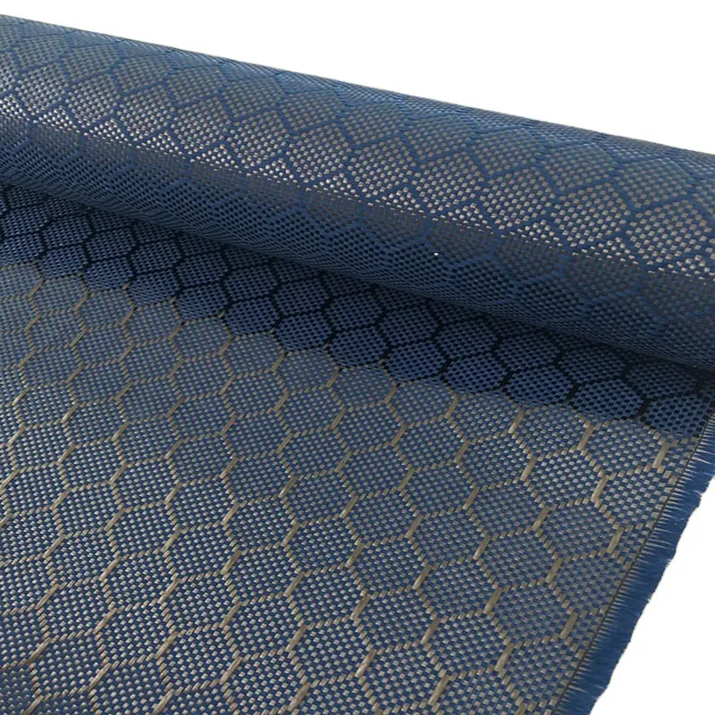 Sản phẩm blue honeycomb carbon aramid hybrid jacquard fabric — Công Ty TNHH Hóa Chất Long Vũ — MST 0315298887