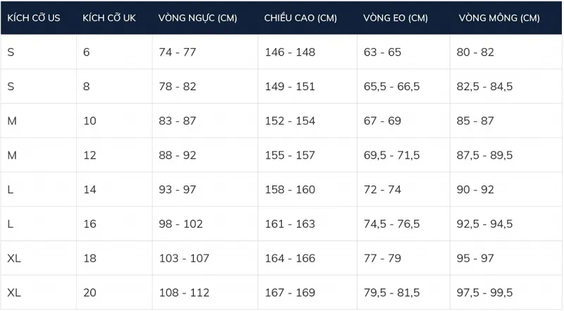 Sản phẩm size ao my va size viet nam 1 — áo Khoác GARICO - Công Ty TNHH Sản Xuất Thương Mại GARICO — MST 0315340659