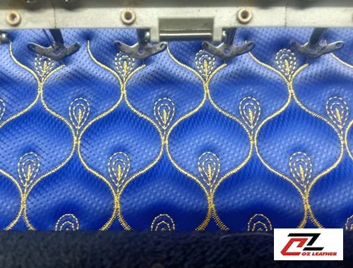 Sản phẩm Vai da op tran 5D xanh duong hoa tiet — Vải Da Hồ Chí Minh - Công Ty Cổ Phần OZ Leather — MST 0315357028