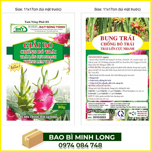 Sản phẩm tui thuoc bao ve thuc vat — Bao Bì Carton Minh Long - Công Ty TNHH Một Thành Viên Thương Mại Dịch Vụ Sản
Xuất Bao Bì Minh Long — MST 0315509859