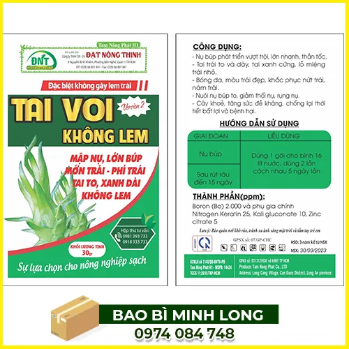 Sản phẩm tui thuoc bao ve thuc vat3 — Bao Bì Carton Minh Long - Công Ty TNHH Một Thành Viên Thương Mại Dịch Vụ Sản
Xuất Bao Bì Minh Long — MST 0315509859