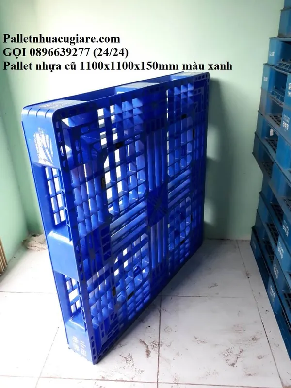 Sản phẩm palletnhuacu1100x1100x150 mauxanh 1 — Công Ty TNHH Công Nghiệp Đức Hòa — MST 0315517835
