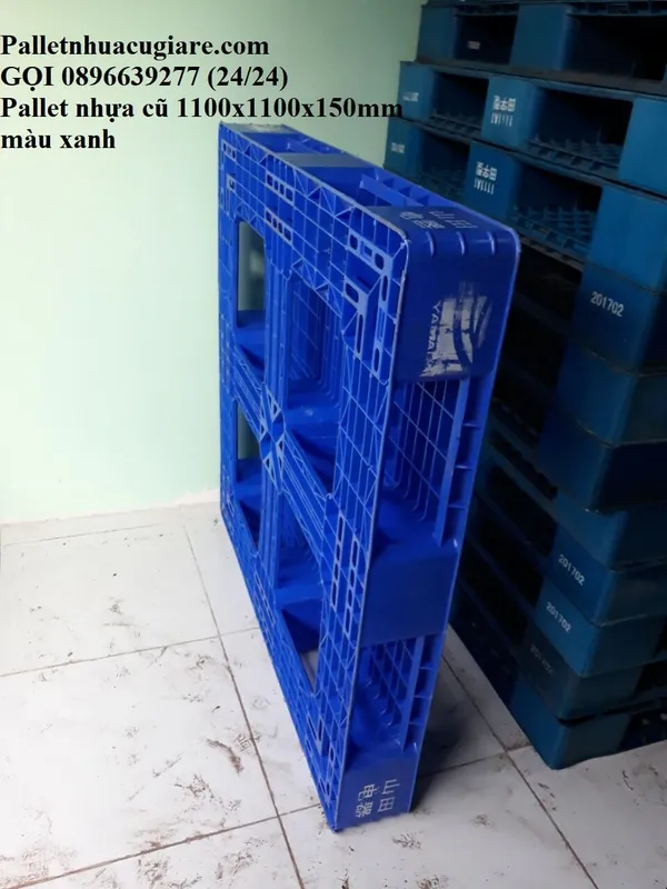 Sản phẩm palletnhuacu1100x1100x150 mauxanh 2 — Công Ty TNHH Công Nghiệp Đức Hòa — MST 0315517835