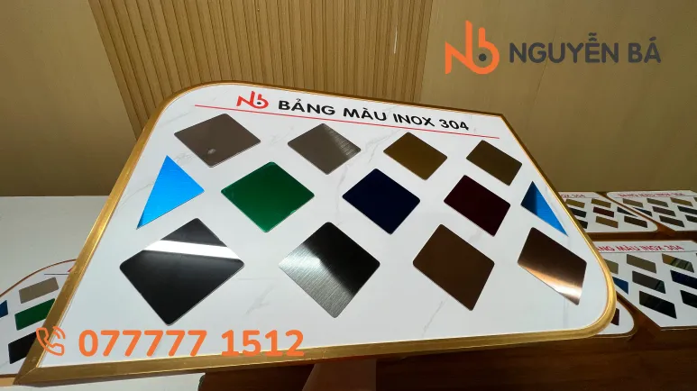 Sản phẩm bang mau cac loai inox 304 — Công Ty TNHH TM DV Quảng Cáo Nguyễn Bá — MST 0315519134