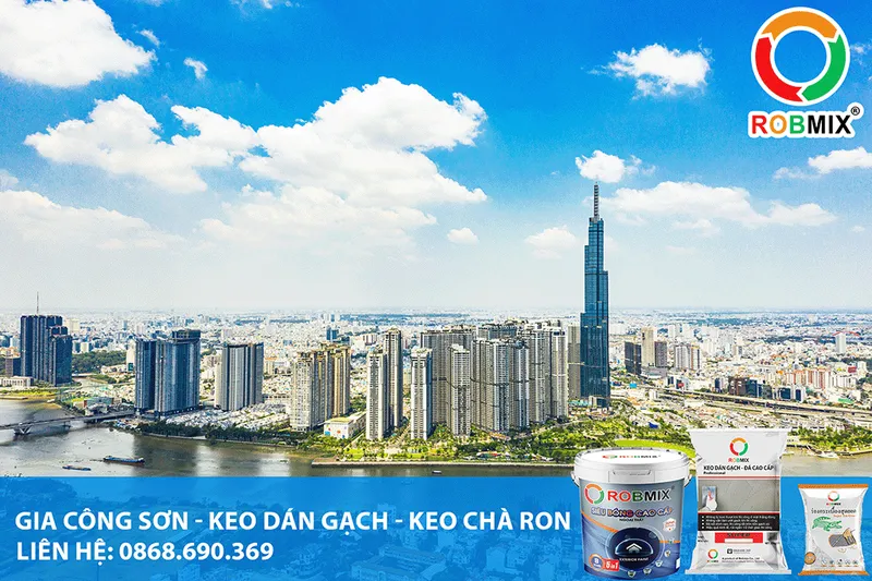Sản phẩm gia cong son keo dan gach keo cha ron low 8906 — Công Ty TNHH Sản Xuất Thương Mại Xây Dựng ROBMIX — MST 0315547879