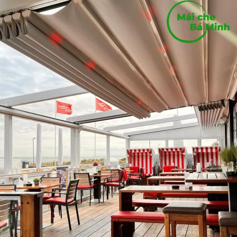 Sản phẩm mai hien di dong quan cafe 2 — Mái Che Bá Minh - Công Ty TNHH Cơ Khí Xây Dựng Bá Minh — MST 0315602939