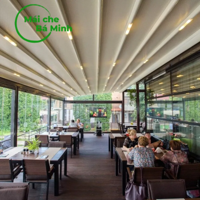 Sản phẩm mai xep che quan an 1 — Mái Che Bá Minh - Công Ty TNHH Cơ Khí Xây Dựng Bá Minh — MST 0315602939
