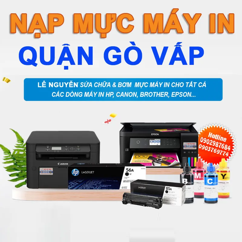 Sản phẩm NAP MUC MAY IN QUAN GO VAP — Mực In Lê Nguyễn - Công Ty TNHH Thương Mại Tin Học Lê Nguyễn — MST 0315604742