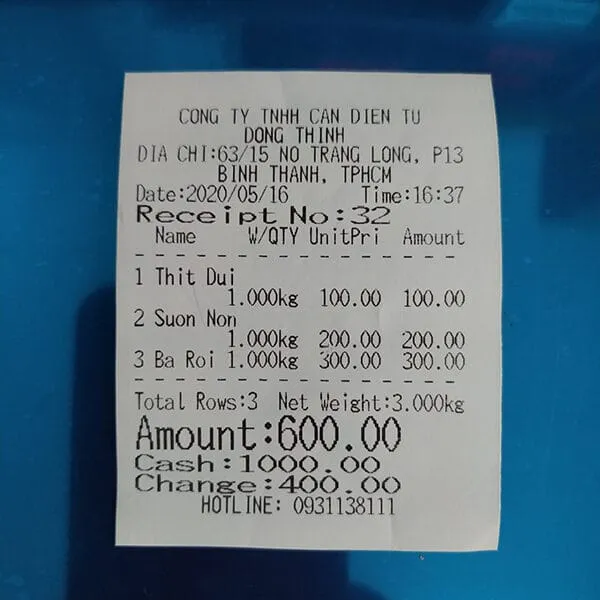 Sản phẩm hoa don bill 600x600 — Công Ty TNHH Cân Điện Tử Đồng Thịnh — MST 0315674764