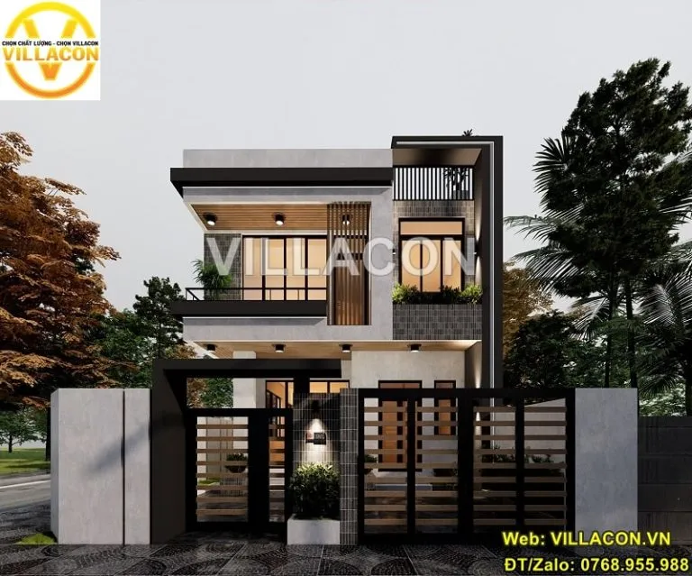Sản phẩm biet thu 2 tang mai bang hien dai 4 768x639 — Công Ty TNHH Xây Dựng Biệt Thự Villacon — MST 0315782826