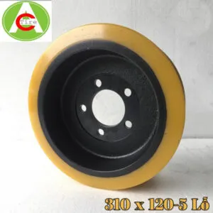 Sản phẩm banh xe nang dien pu hieu bt 310 x 120mm 5 lo 300x300 — Công Ty TNHH Sản Xuất Thương Mại Aichi Tire Việt Nam — MST 0315818159
