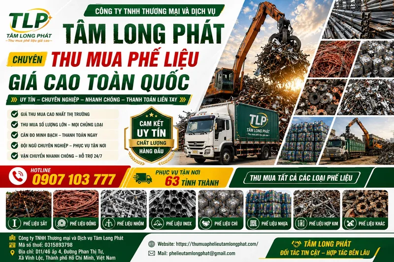 Sản phẩm Tam Long Phat thu mua phe lieu chuyen nghiep — Công Ty TNHH Thương Mại Và Dịch Vụ Tâm Long Phát — MST 0315893798