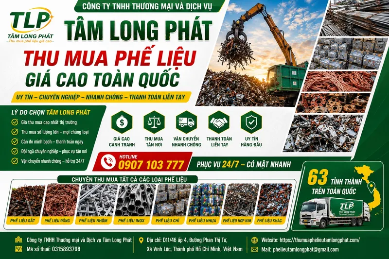 Sản phẩm thu mua phe lieu gia cao tan noi — Công Ty TNHH Thương Mại Và Dịch Vụ Tâm Long Phát — MST 0315893798