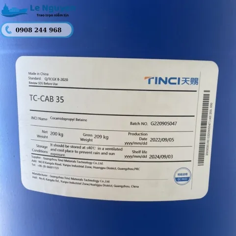 Sản phẩm tc cab 35 — Hóa Chất Công Nghiệp Lê Nguyên - Công Ty TNHH Đầu Tư Thương Mại Dịch Vụ Xuất
Nhập Khẩu Lê Nguyên — MST 0315947267