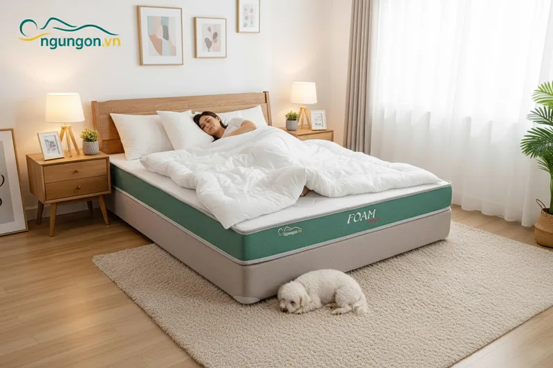 Sản phẩm nem foam cao cap ngungon 34 — Nệm Ngủ Ngon - Công Ty TNHH Sản Xuất Thương Mại Nệm MIMOSA — MST 0315987622