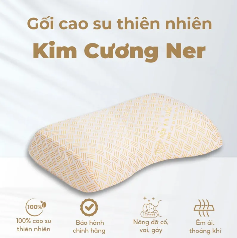 Sản phẩm goi cao su thien nhien kim cuong ner 01 — Nệm Ngủ Ngon - Công Ty TNHH Sản Xuất Thương Mại Nệm MIMOSA — MST 0315987622