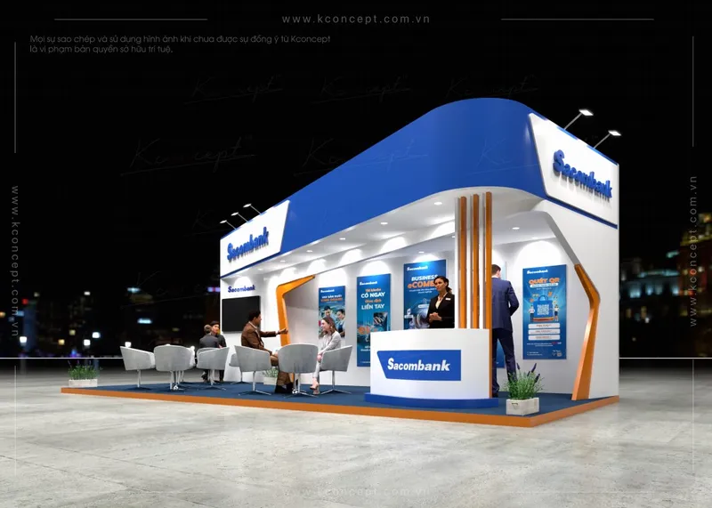 Sản phẩm thi cong gian hang trien lam sacombank uy tin kconcept — Công Ty TNHH KCONCEPT — MST 0316036845