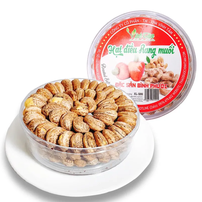 Sản phẩm hat dieu vỏ lụa hộp tròn — Công Ty Cổ Phần Thương Mại Xuất Nhập Khẩu Vĩnh Tâm — MST 0316098383