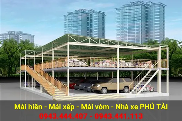 Sản phẩm mai che nha xe phu tai 02 — Công Ty TNHH Sản Xuất Cơ Khí Xây Dựng Phú Tài — MST 0316111700
