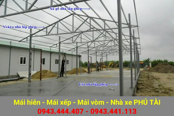 Sản phẩm mai che nha xuong phu tai 02 — Công Ty TNHH Sản Xuất Cơ Khí Xây Dựng Phú Tài — MST 0316111700