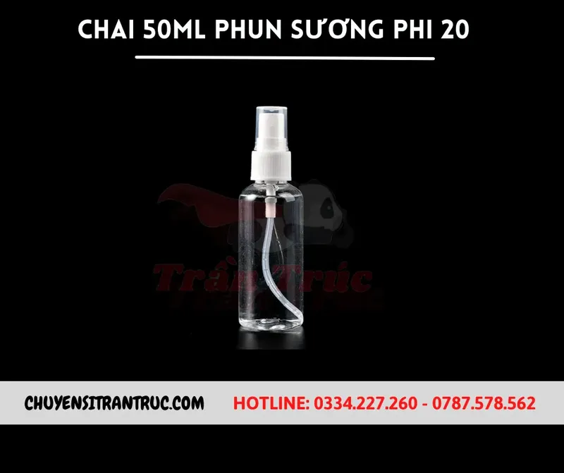 Sản phẩm chai 50ml phun suong phi 20 — Công ty TNHH Chuyên Sỉ Trần Trúc — MST 0316131591