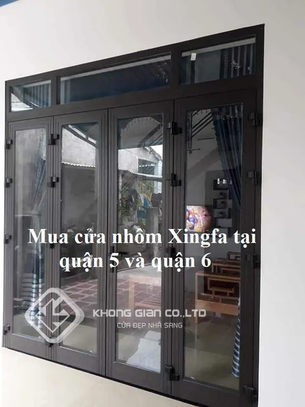 Sản phẩm cua 4 canh xingfa mau nau — Công Ty TNHH Nhôm Kính Không Gian — MST 0316131908
