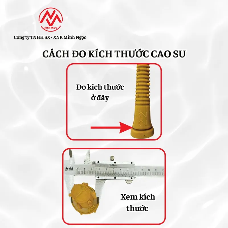 Sản phẩm cach do kich thuoc num cao su — Máy Vặt Lông Minh Ngọc - Công Ty TNHH Sản Xuất Xuất Nhập Khẩu Minh Ngọc — MST 0316144230