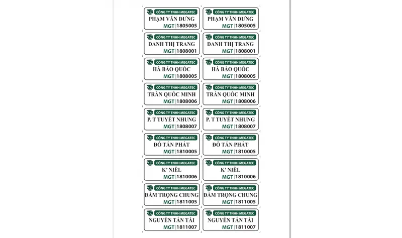 Sản phẩm BẢNG TÊN NHÂN VIÊN VẢI KEO ỦI ĐẸP RẺ 1349x800 — Công Ty TNHH In Dệt Nhãn Mác Gia Phát — MST 0316167333