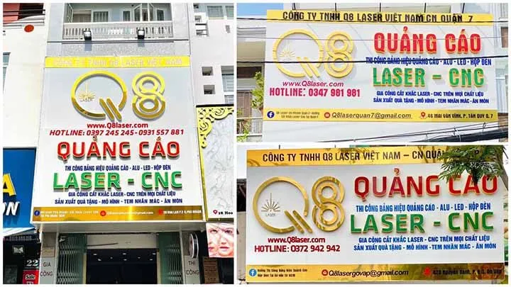 Sản phẩm thi cong bien hieu quang cao — Cắt Khắc Laser Q8 - Công Ty TNHH Q8 Laser Việt Nam — MST 0316272151