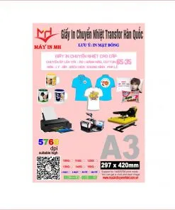 Sản phẩm Giấy In Chuyển Nhiệt Transfor Hàn Quốc Khổ A3 247x296 — Công Ty TNHH Máy In MH — MST 0316461399