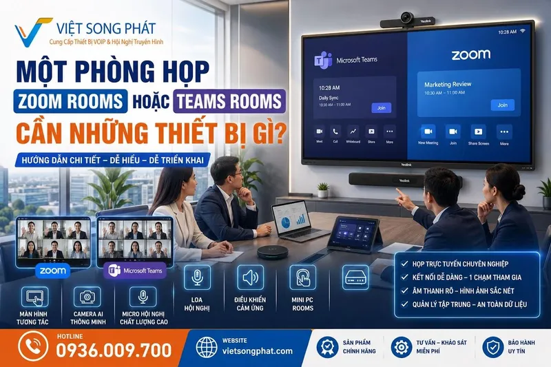 Sản phẩm mot phong hop zoom rooms hoac teams rooms can nhung thiet bi gi — Công Ty TNHH Thương Mại Việt Song Phát — MST 0316569321