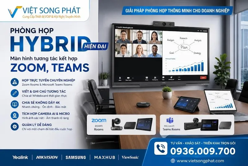Sản phẩm phong hop hybrid hien dai voi man hinh tuong tac zoom teams — Công Ty TNHH Thương Mại Việt Song Phát — MST 0316569321