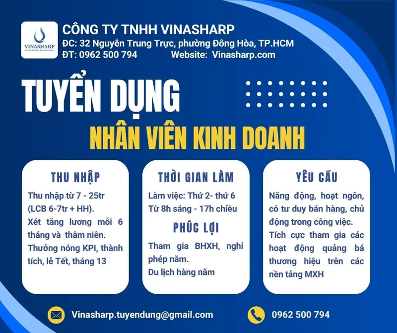 Sản phẩm Tuyen dung Vinasharp 200kb — Công Ty TNHH Vinasharp — MST 0316619928