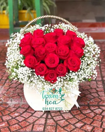 Sản phẩm Gio hoa trai tim G050 400x500 — Công Ty TNHH Trạm Hoa — MST 0316645004