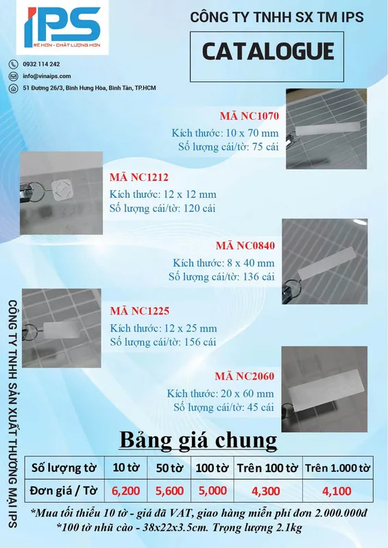 Sản phẩm NC — Túi Giấy IPS - Công Ty TNHH Sản Xuất Thương Mại IPS — MST 0316719591