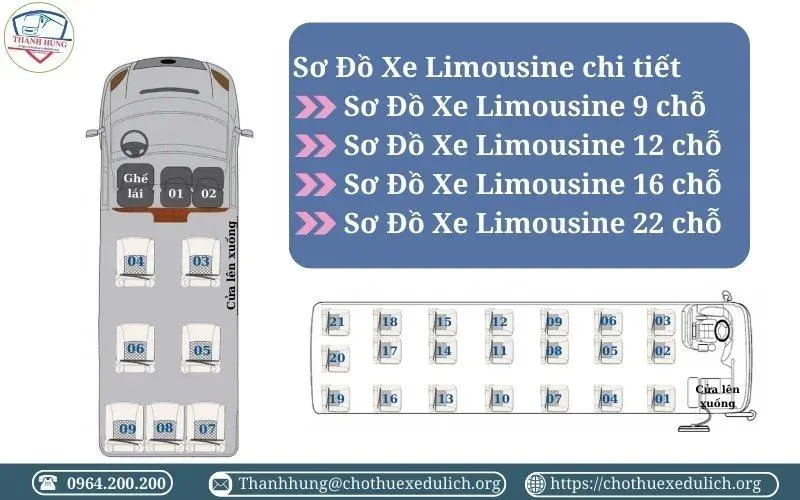 Sản phẩm So do ghe xe Limousine — Công Ty TNHH Dịch Vụ Du Lịch Thanh Hùng — MST 0316742216