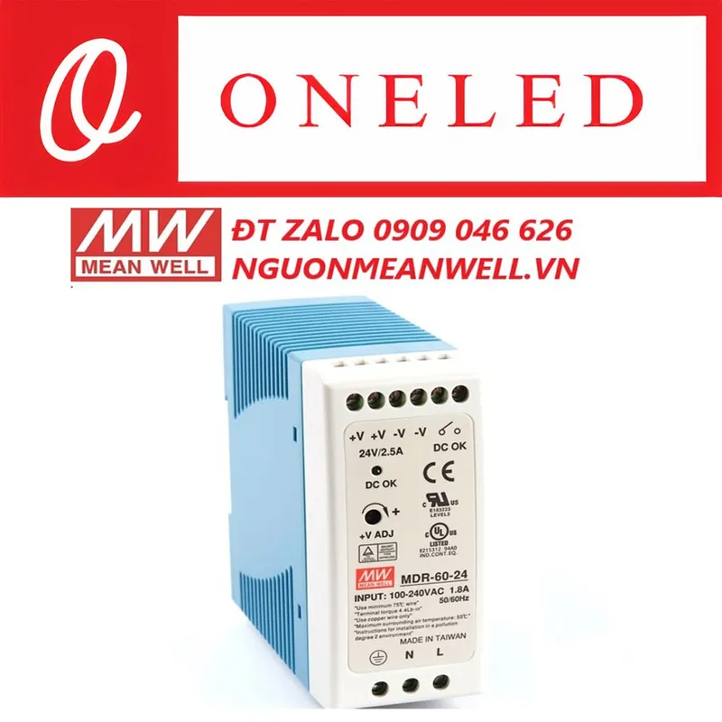 Sản phẩm Bo Nguon Meanwell MDR 60 24 — Thiết Bị Điện Công Nghiệp MEANWELL ONELED - Công Ty TNHH ONELED — MST 0316743315