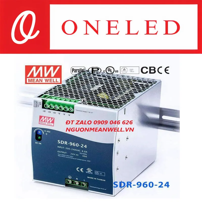 Sản phẩm Bo Nguon Meanwell SDR 960 24 — Thiết Bị Điện Công Nghiệp MEANWELL ONELED - Công Ty TNHH ONELED — MST 0316743315