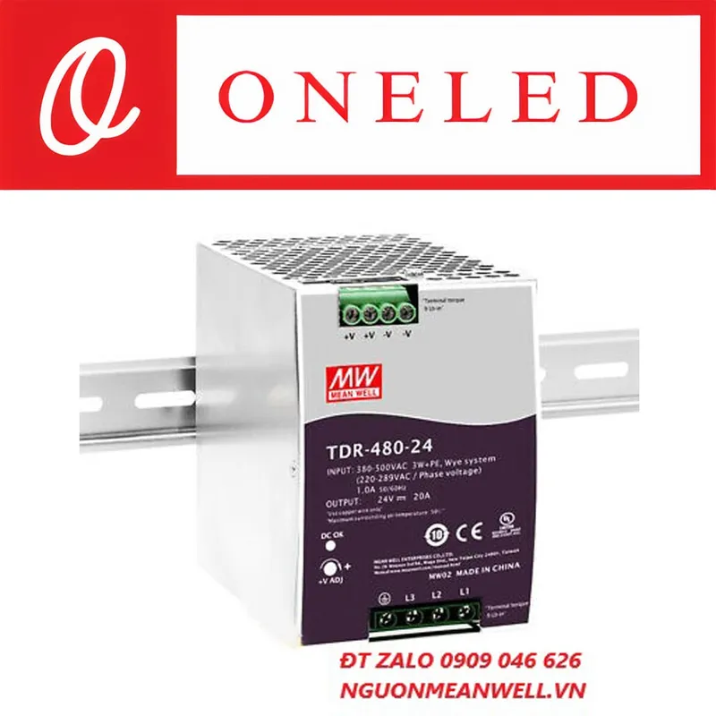 Sản phẩm Bo Nguon Meanwell TDR 480 24 — Thiết Bị Điện Công Nghiệp MEANWELL ONELED - Công Ty TNHH ONELED — MST 0316743315