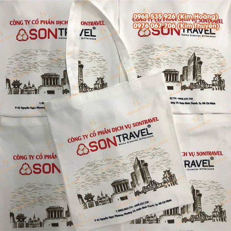 Sản phẩm tui vai canvas son travel — Túi Vải Hoàng Phát - Công Ty TNHH Sản Xuất Và In ấn Hoàng Phát — MST 0316769828
