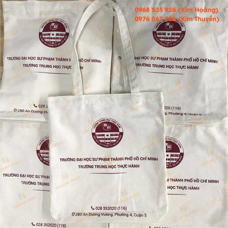 Sản phẩm tui canvas truong su pham — Túi Vải Hoàng Phát - Công Ty TNHH Sản Xuất Và In ấn Hoàng Phát — MST 0316769828