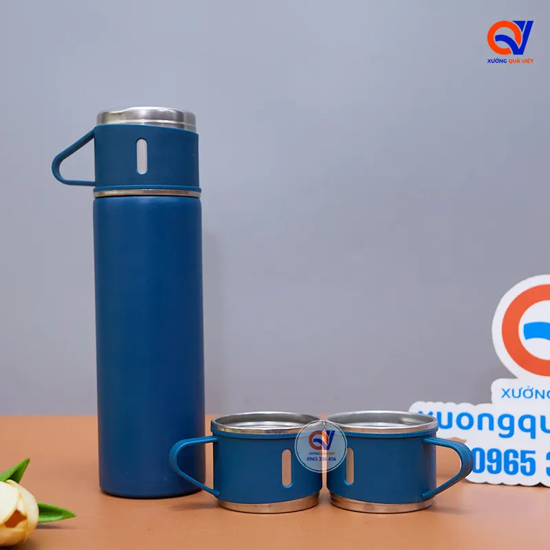 Sản phẩm binh giu nhiet kem 2 coc mau xanh — Xưởng Quà Việt - Công Ty TNHH Sản Xuất Và Kinh Doanh Sáng Tạo Việt — MST 0316830416