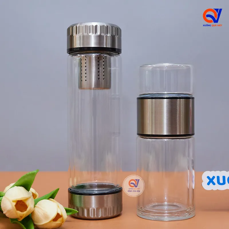 Sản phẩm binh pha tra thuy tinh 2 lop — Xưởng Quà Việt - Công Ty TNHH Sản Xuất Và Kinh Doanh Sáng Tạo Việt — MST 0316830416